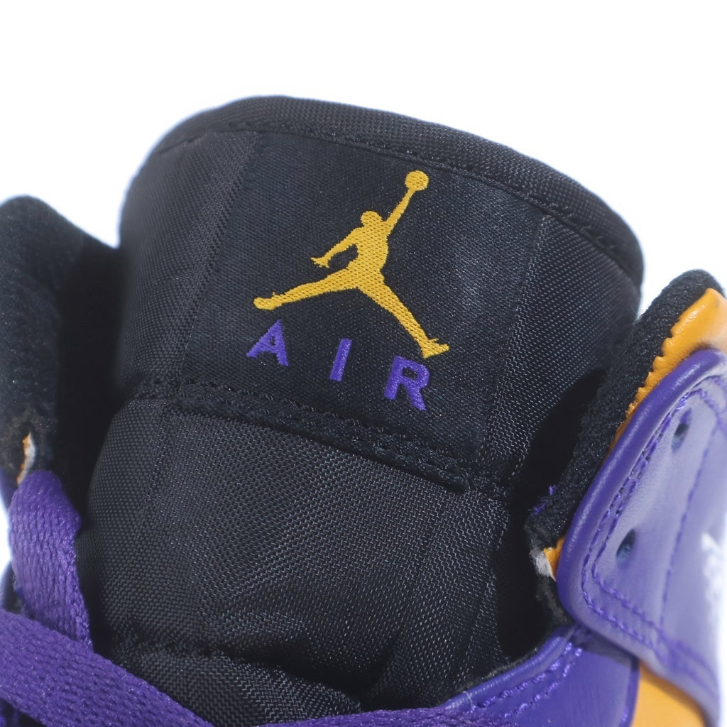 NIKE(ナイキ) AIR JORDAN 1 MID LAKERS DQ8426-517 エアジョーダン1 レイカーズ ミッドカットスニーカー パープル/イエロー US9.5/27.5cm