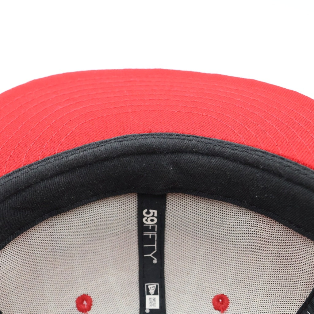 SUPREME(シュプリーム) 19SS × New Era Text Stripe Box Logo Cap ベースボール キャップ レッド