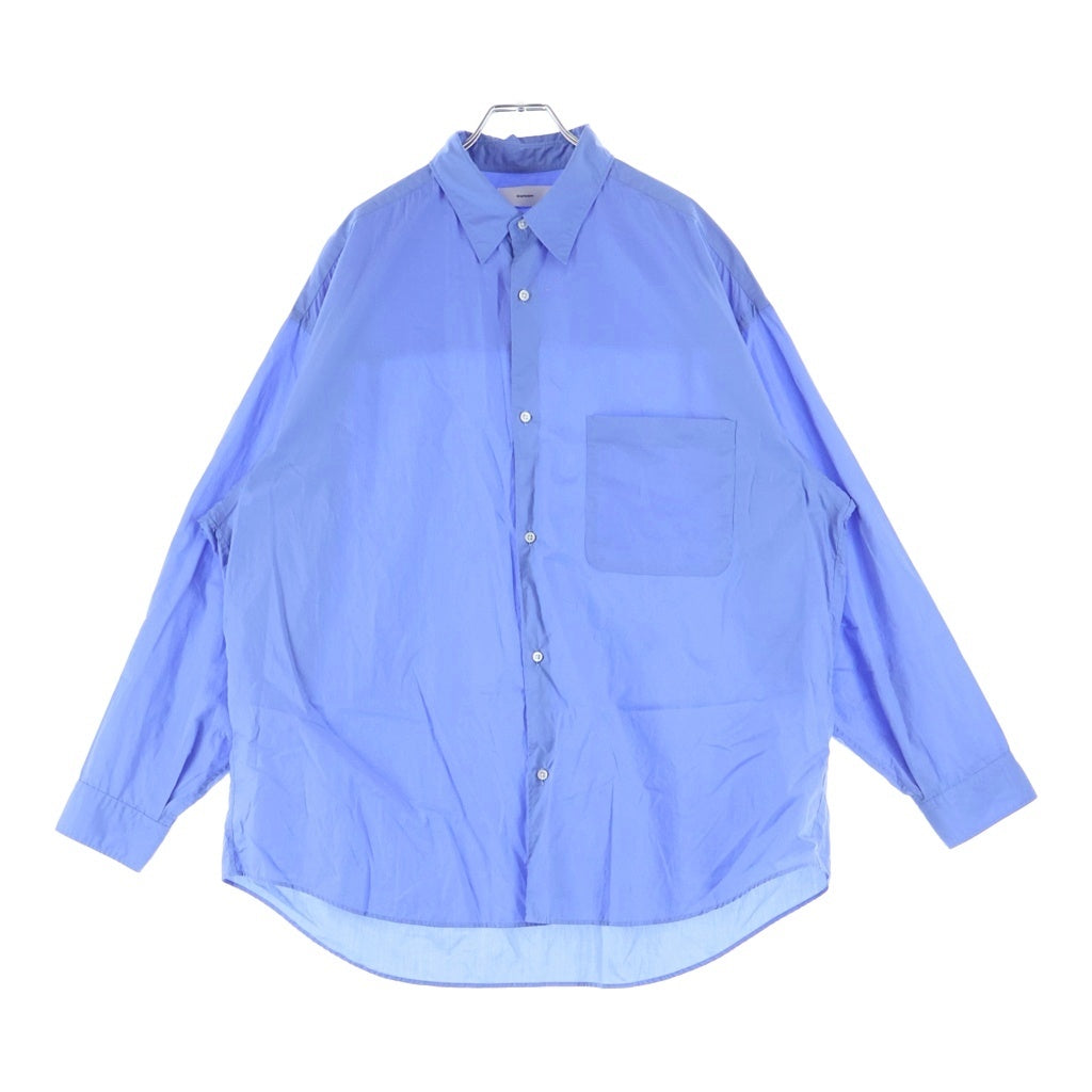 Graphpaper(グラフペーパー) Broad L/S Oversized Regular Collar Shirt ロングスリーブ 長袖 シャツ ブルー GM224-50031B