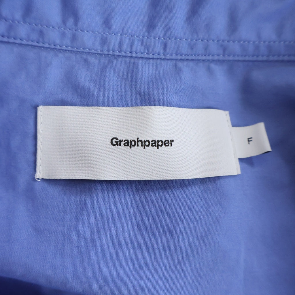 Graphpaper(グラフペーパー) Broad L/S Oversized Regular Collar Shirt ロングスリーブ 長袖 シャツ ブルー GM224-50031B