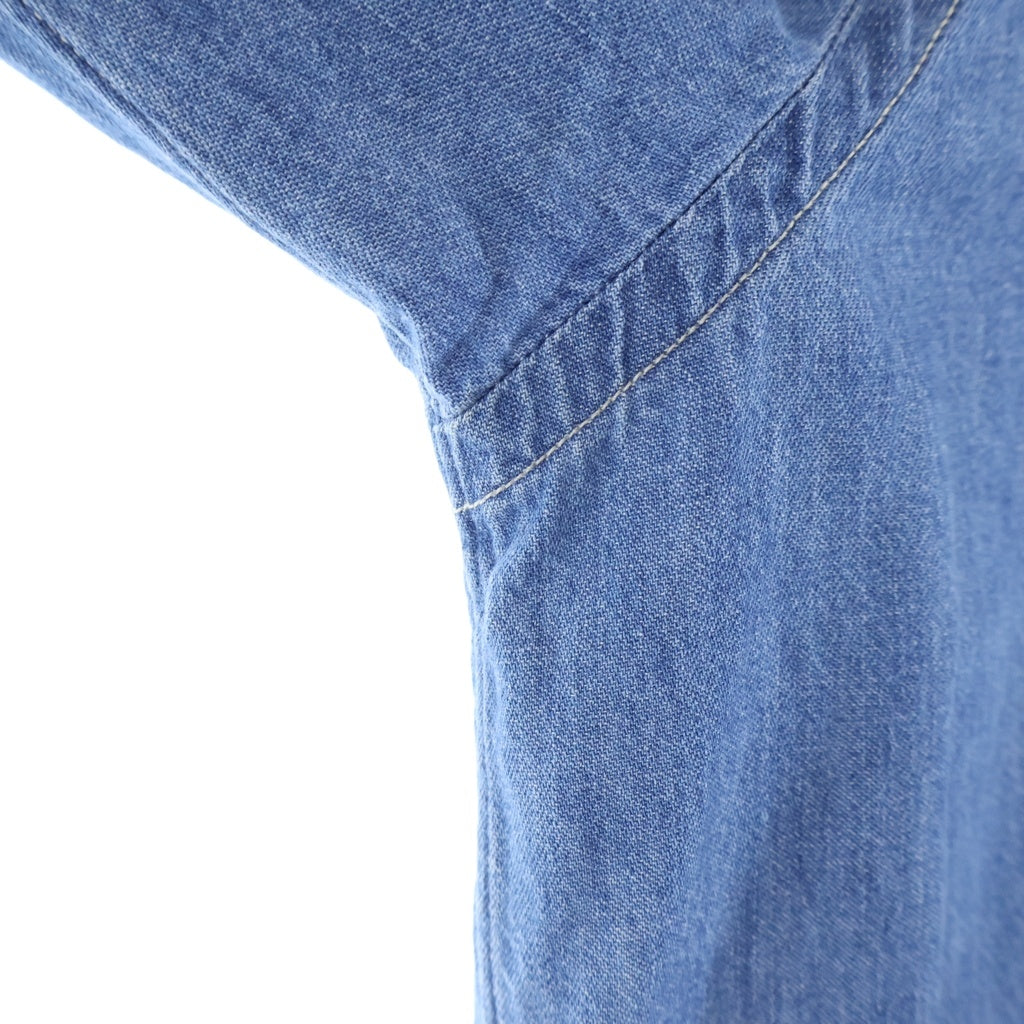 AURALEE(オーラリー) 24SS EDIFICE別注 SELVEDGE LIGHT DENIM SHIRTS デニム ロングスリーブ 長袖 シャツ インディゴ A24SS03GS