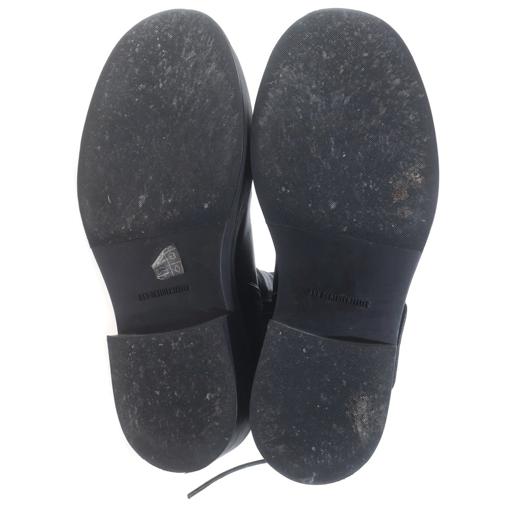 ANN DEMEULEMEESTER(アンドゥムルメステール) Mick Boots ミック バックレース サイドジップ ロングブーツ ブラック