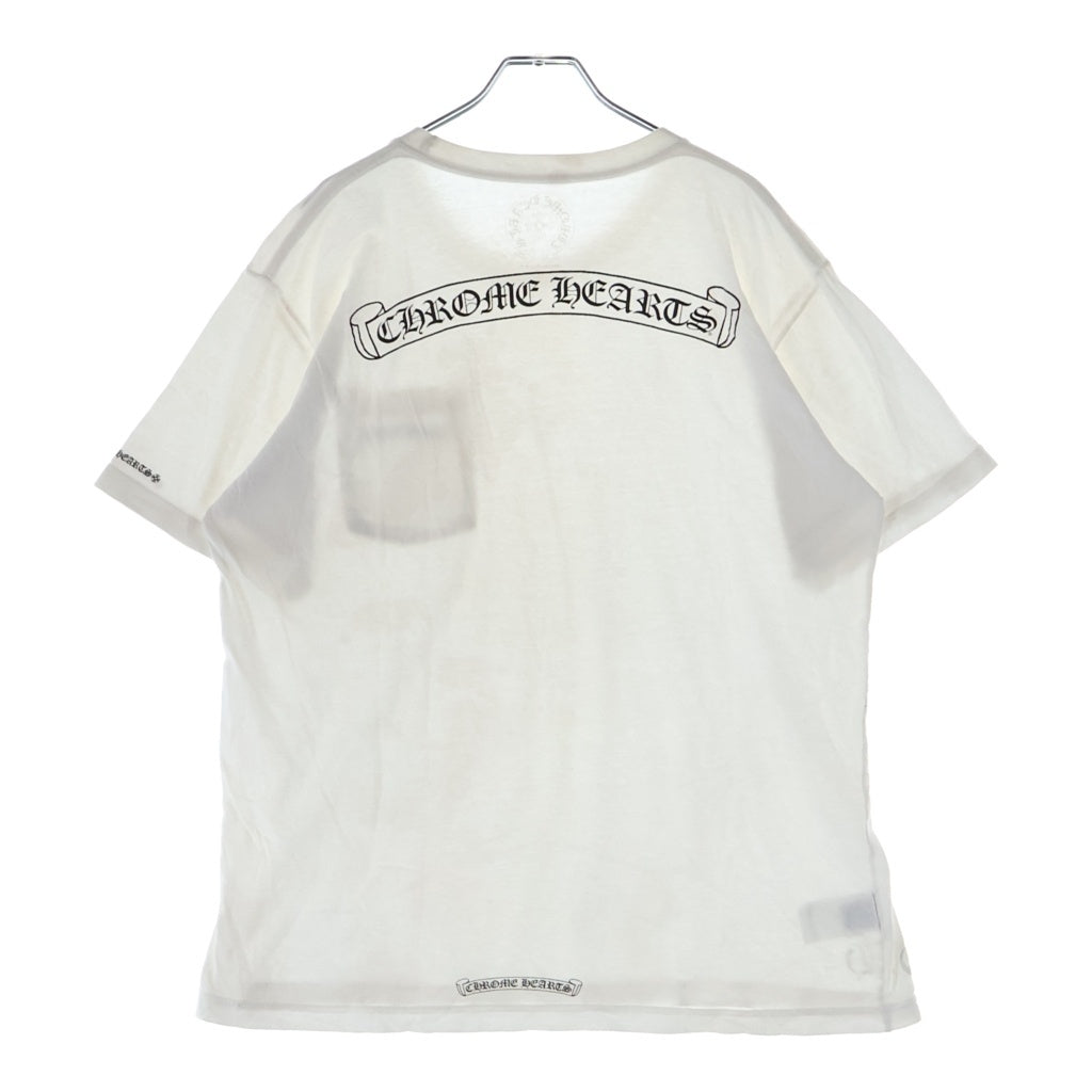 CHROME HEARTS(クロムハーツ) SCROLL LABEL T-SHIRT スクロールラベルプリント クルーネックポケット 半袖Tシャツ カットソー ホワイト