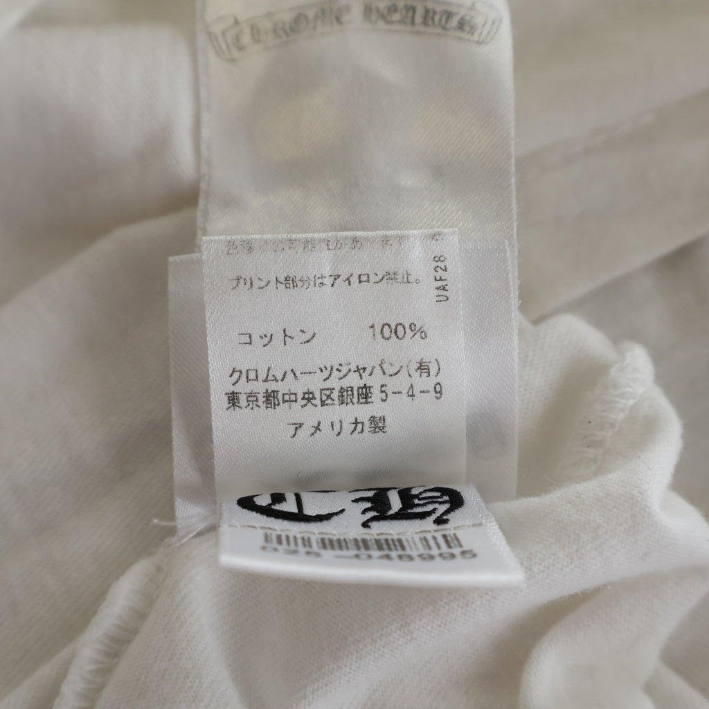 CHROME HEARTS(クロムハーツ) SCROLL LABEL T-SHIRT スクロールラベルプリント クルーネックポケット 半袖Tシャツ カットソー ホワイト