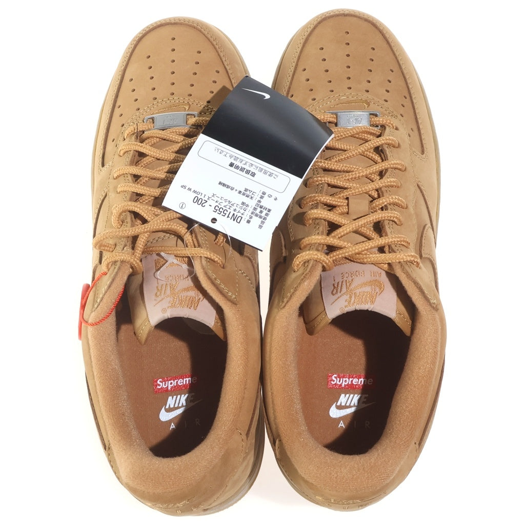 NIKE(ナイキ) ×SUPREME Air Force 1 Low Flax/Wheat エアフォース1 ロー フラックス/ウィート ローカットスニーカー シューズ US9/27.0cm ブラウン DN1555-200