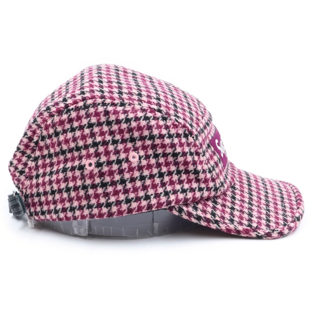 SUPREME(シュプリーム) 23AW Houndstooth Wool Camp Cap 千鳥格子 ボックスロゴ キャンプ キャップ マルチ