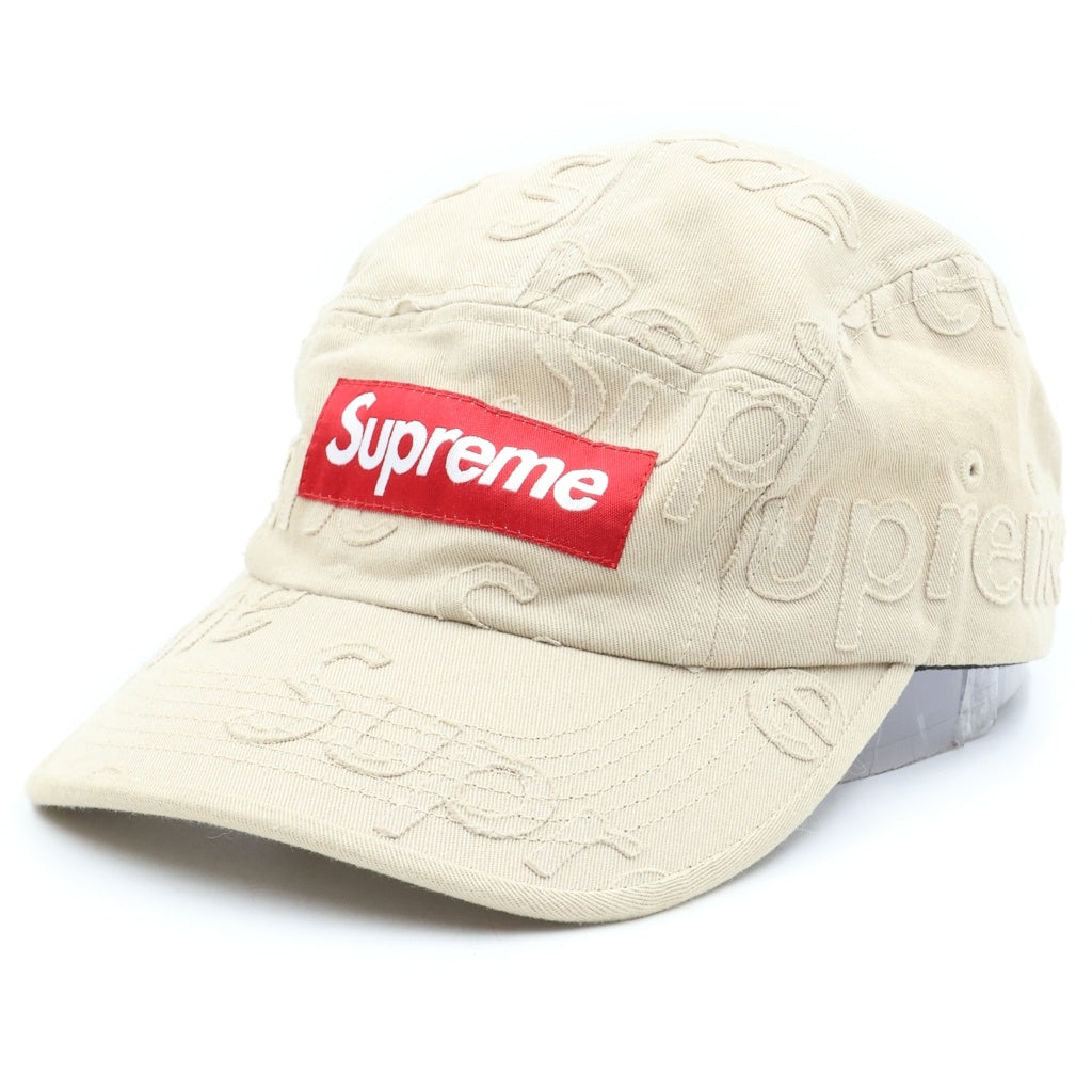 SUPREME(シュプリーム) 23SS lasered twill camp capb ボックスロゴ キャンプ キャップ 帽子 ベージュ