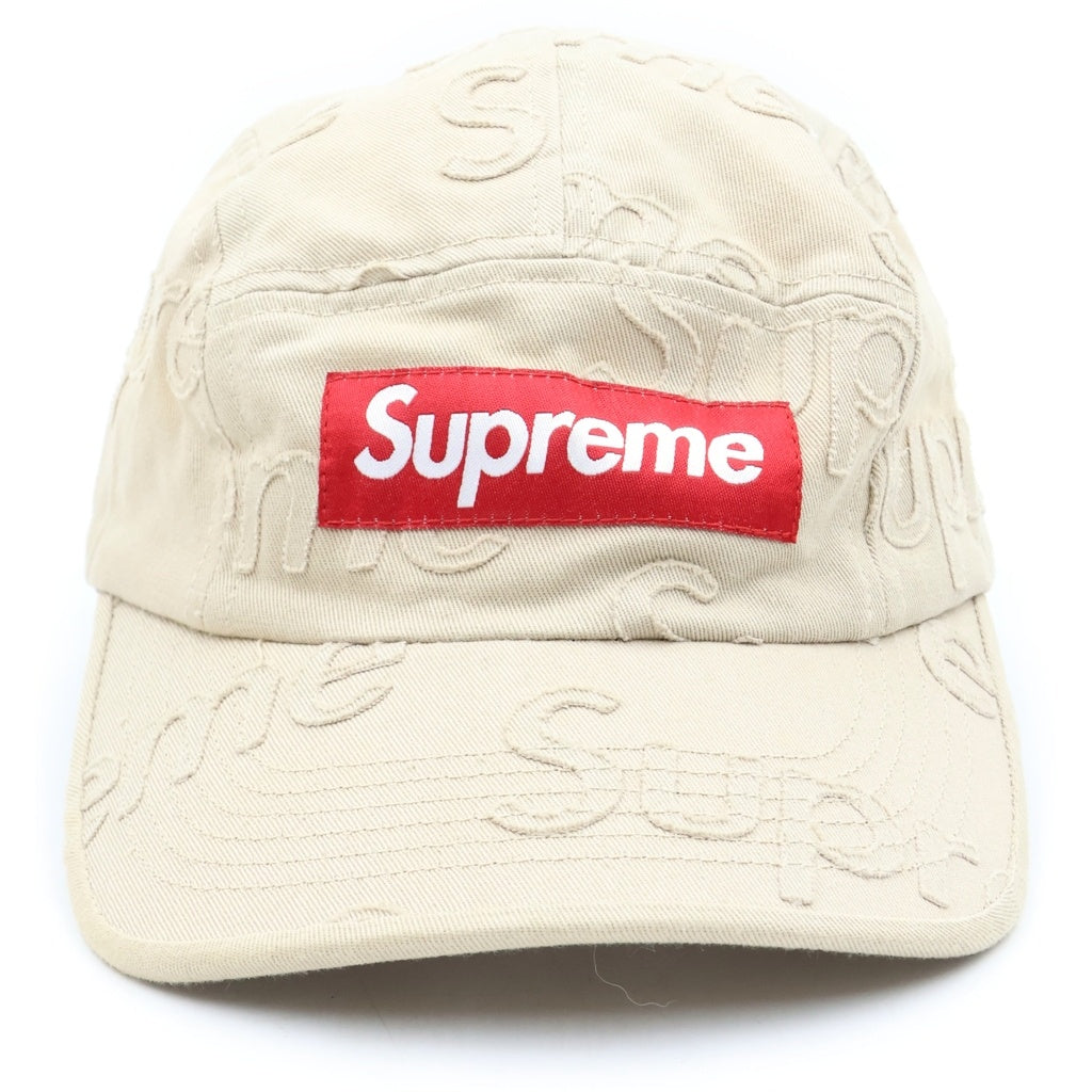 SUPREME(シュプリーム) 23SS lasered twill camp capb ボックスロゴ キャンプ キャップ 帽子 ベージュ