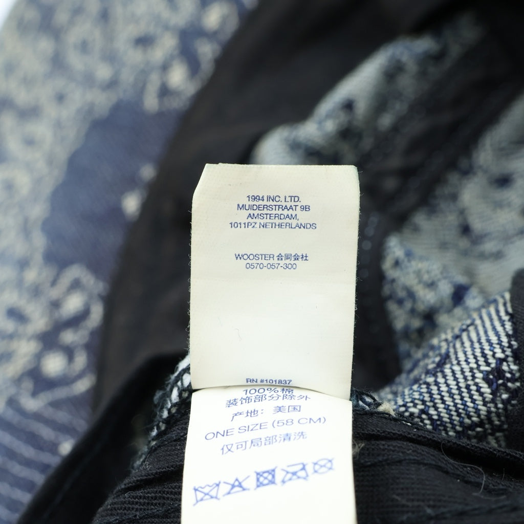 SUPREME(シュプリーム) 25SS Bandana Jacquard Denim Camp Cap バンダナ柄 ジャガードロゴ デニムキャンプキャップ 帽子 インディゴ レディース