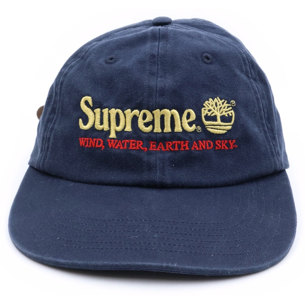 SUPREME(シュプリーム) 20SS ×timberland 6-panel cap ロゴ 刺繍 キャップ ネイビー