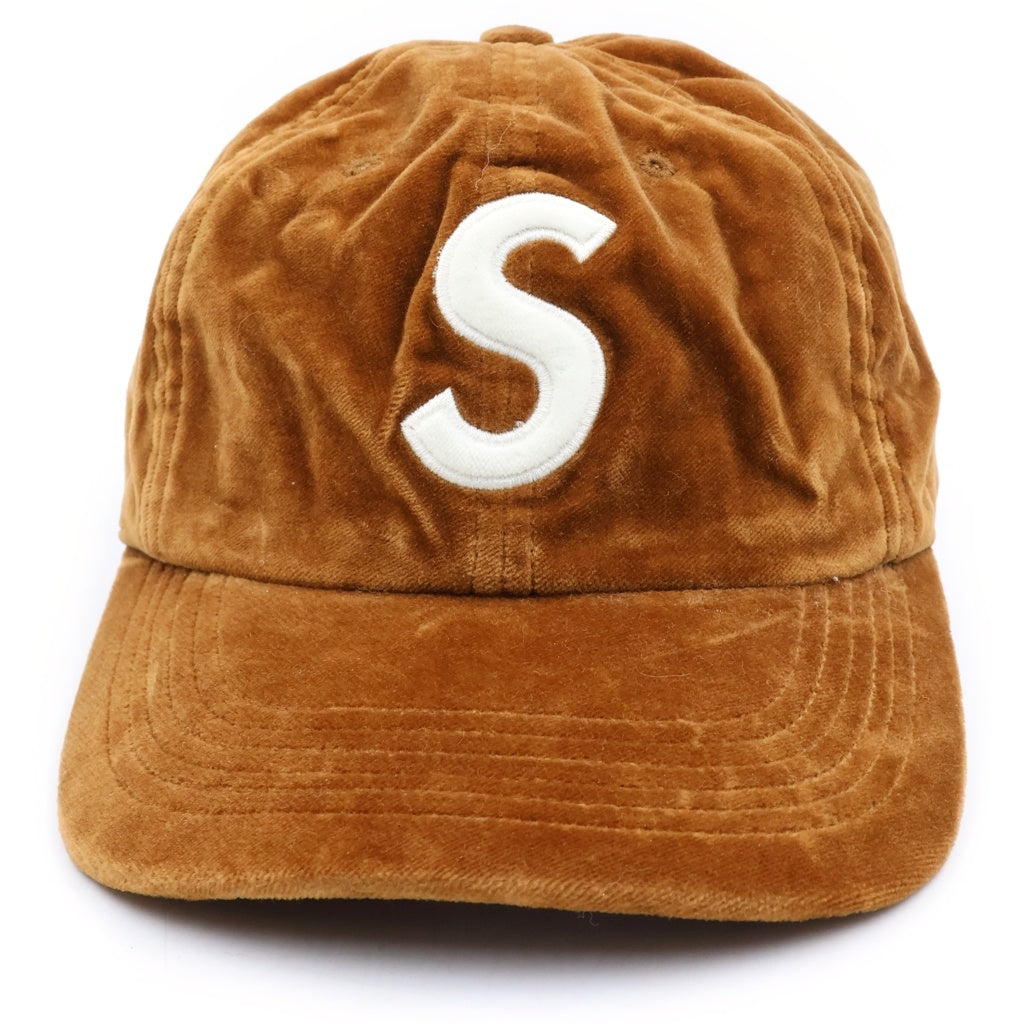 SUPREME(シュプリーム) 20AW Velvet S Logo 6-Panel Cap Sロゴ 刺繍 キャップ 帽子 ブラウン
