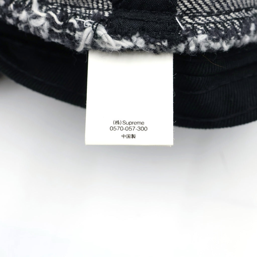 SUPREME(シュプリーム) 21SS Warp Jacquard Logos Denim Crusher ロゴ刺繍 デニム バケットハット ブラック