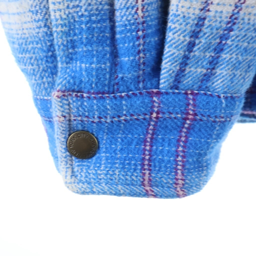 SUPREME(シュプリーム) 23AW Lined Flannel Snap Shirt 裏地 ボア フランネル シャツ ブルー -