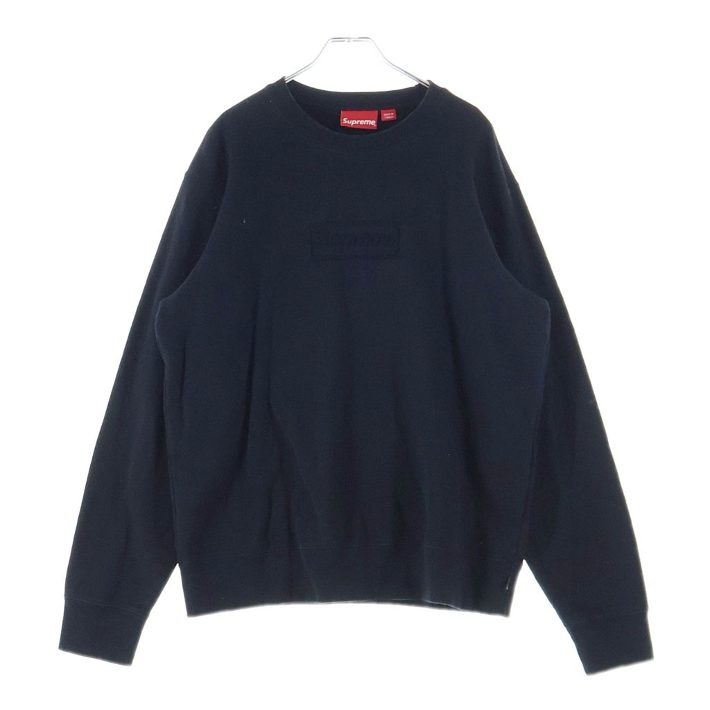 SUPREME(シュプリーム) 20SS Cutout Logo Crewneck カットアウトボックスロゴ クルーネックスウェットトレーナー ブラック