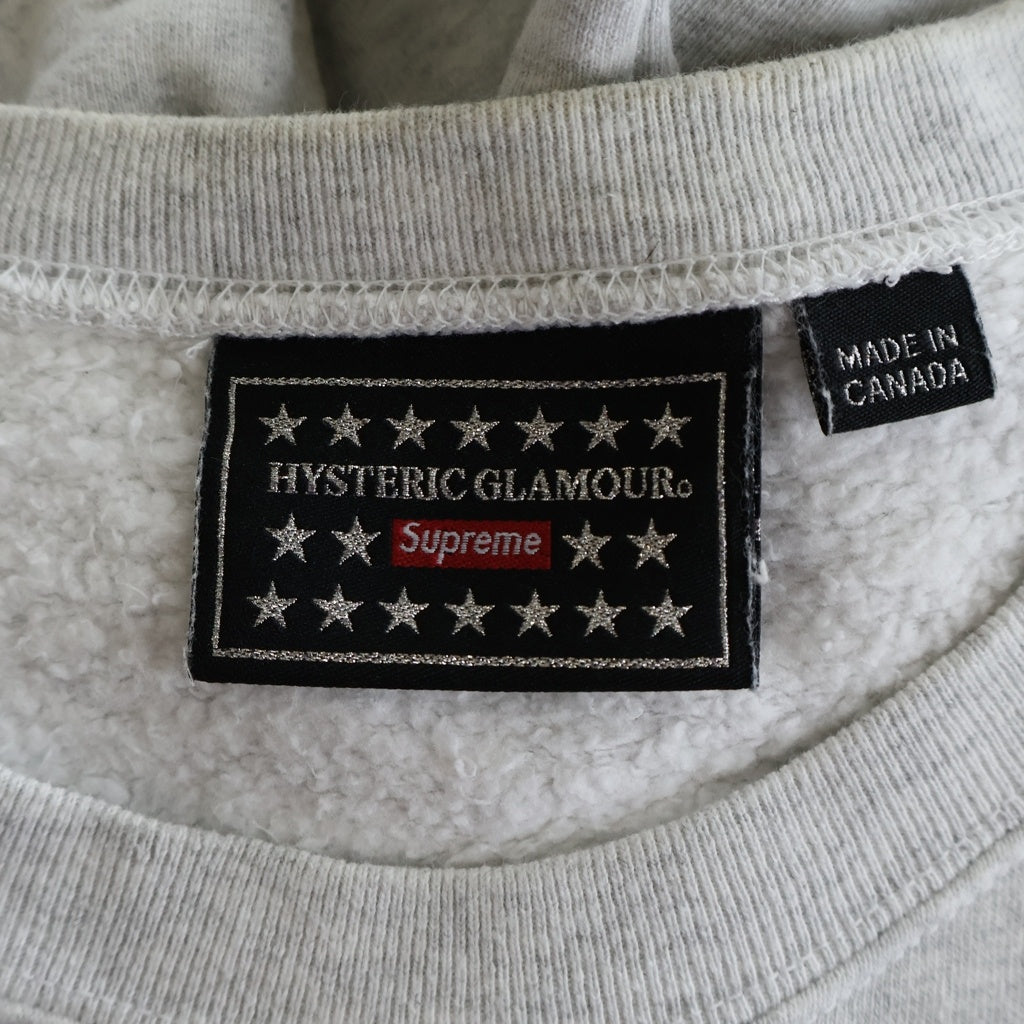 SUPREME(シュプリーム) 21SS ×HYSTERIC GLAMOUR Crewneck ロゴ プリント スウェットシャツ グレー -