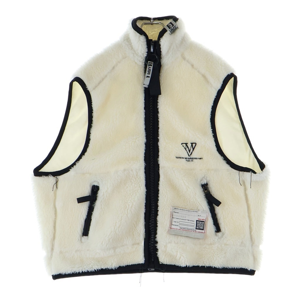 MAISON MIHARAYASUHIRO(メゾンミハラヤスヒロ) 25AW AMATEUR SEWN WIDE BACK BOA VEST ジップアップ ボア ベスト ホワイト A15VT602-0