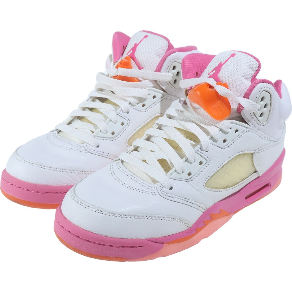 NIKE(ナイキ) AIR JORDAN RETRO エア ジョーダン 5 レトロ ハイカットスニーカー ホワイト/ピンク US6Y/24.0cm 440892-168 レディース