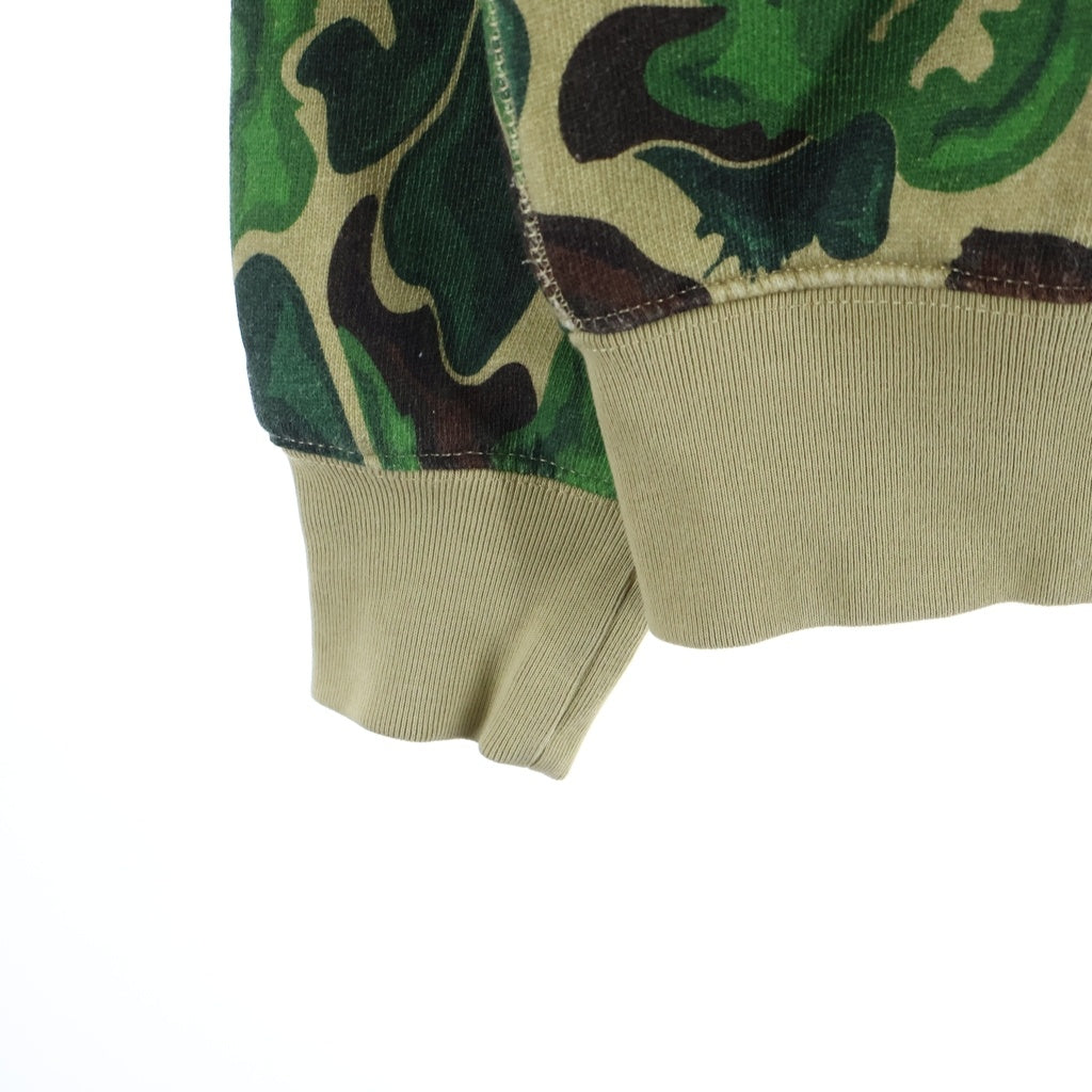 A BATHING APE(アベイシングエイプ) Art Camo Metal One Point Crewneck アートカモ柄 メタルワンポイント クルーネックスウェットシャツ トレーナー カーキ レディース 001SWJ8010541
