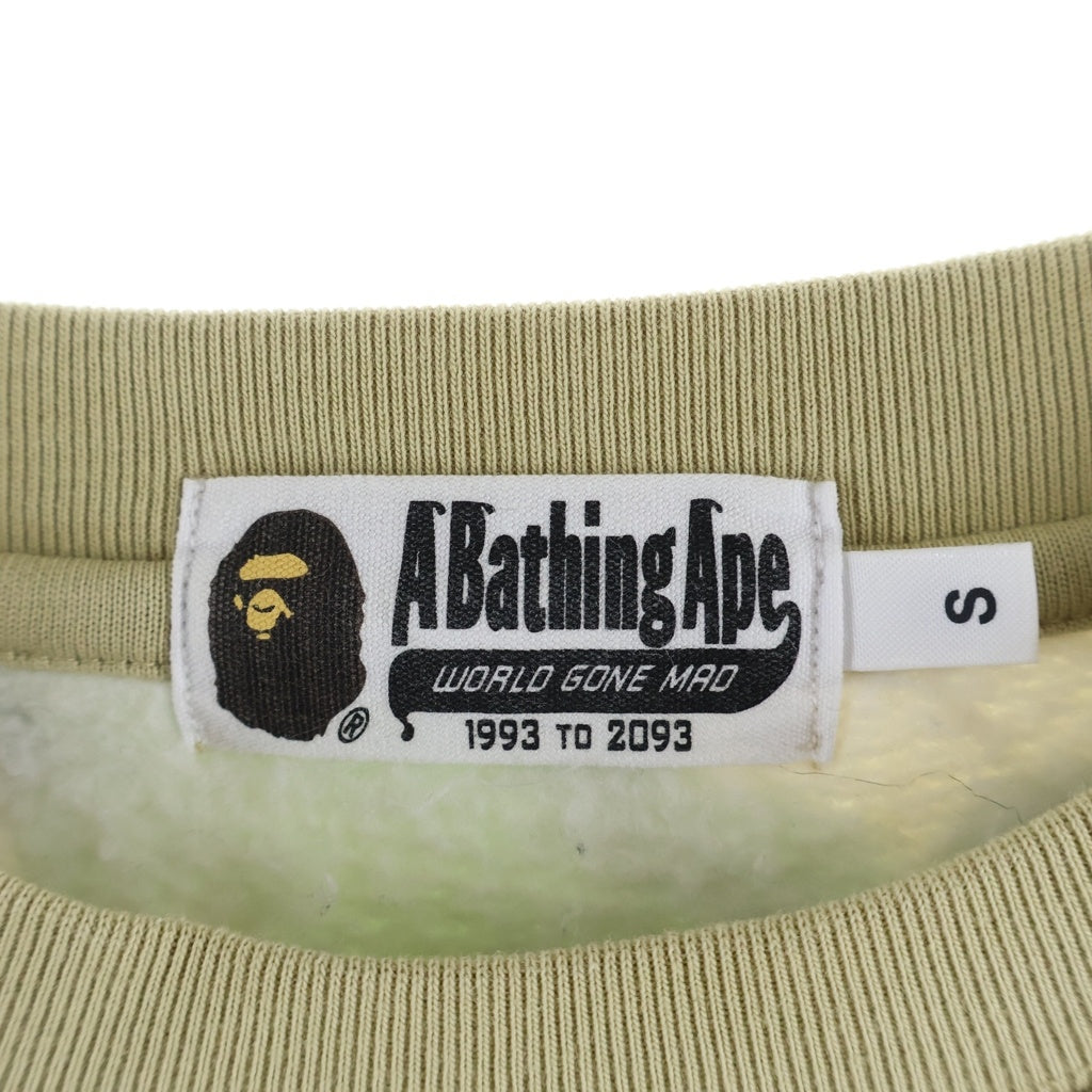 A BATHING APE(アベイシングエイプ) Art Camo Metal One Point Crewneck アートカモ柄 メタルワンポイント クルーネックスウェットシャツ トレーナー カーキ レディース 001SWJ8010541