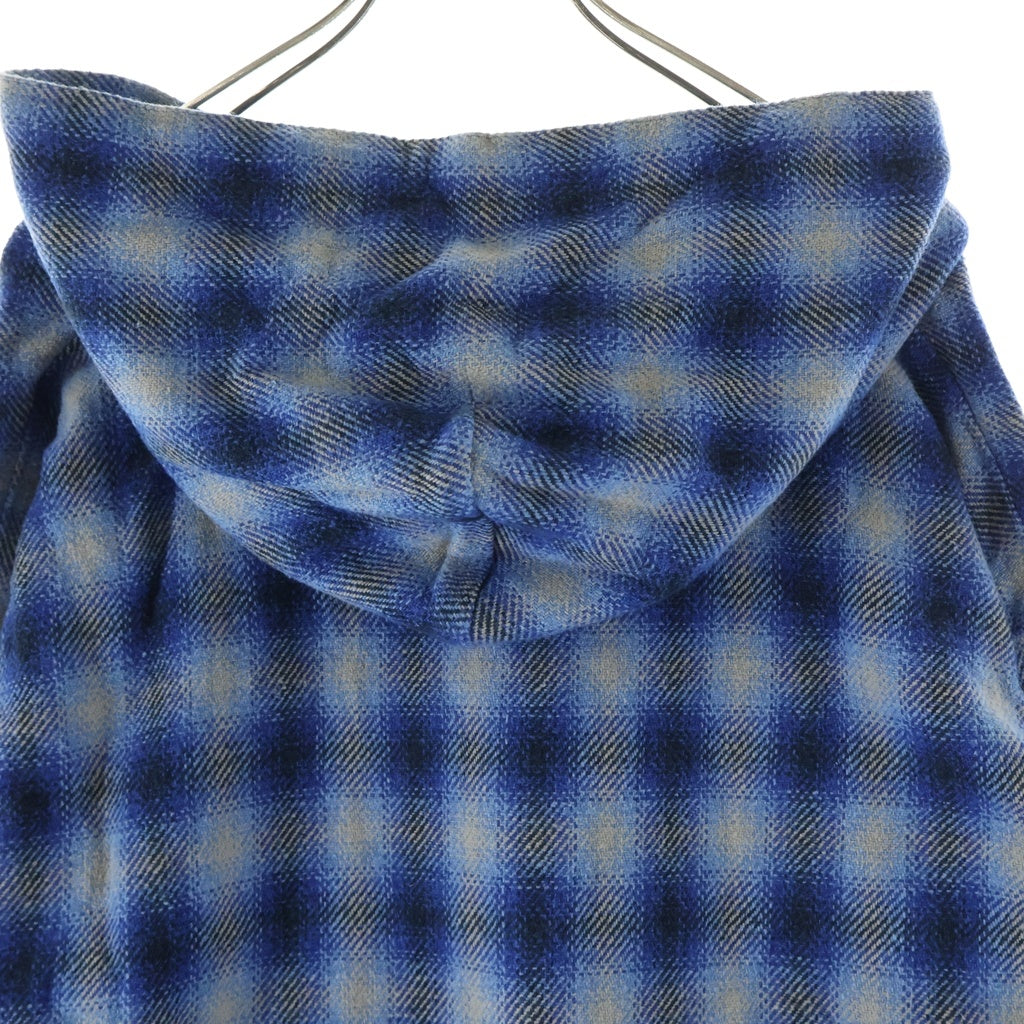 N.HOOLYWOOD(エヌハリウッド) LINE POCKET HOODIE オンブレチェック柄 メキシカンパーカー ブルー 191-SH13-050