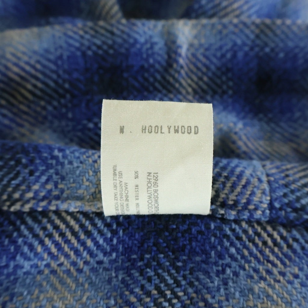 N.HOOLYWOOD(エヌハリウッド) LINE POCKET HOODIE オンブレチェック柄 メキシカンパーカー ブルー 191-SH13-050
