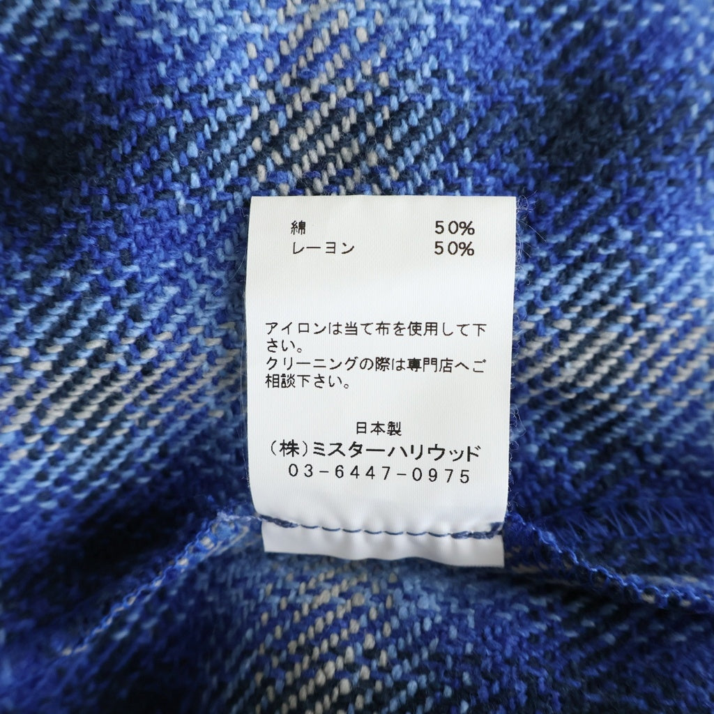 N.HOOLYWOOD(エヌハリウッド) LINE POCKET HOODIE オンブレチェック柄 メキシカンパーカー ブルー 191-SH13-050