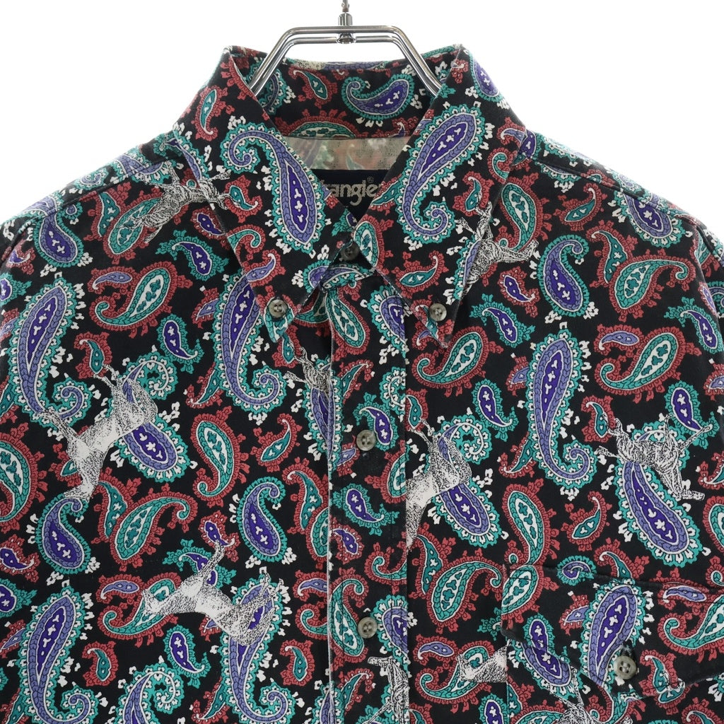 Wrangler(ラングラー) 90s Paisley Animal Print Short Sleeve Shirt ペイズリー柄 アニマルプリント 総柄 半袖シャツ