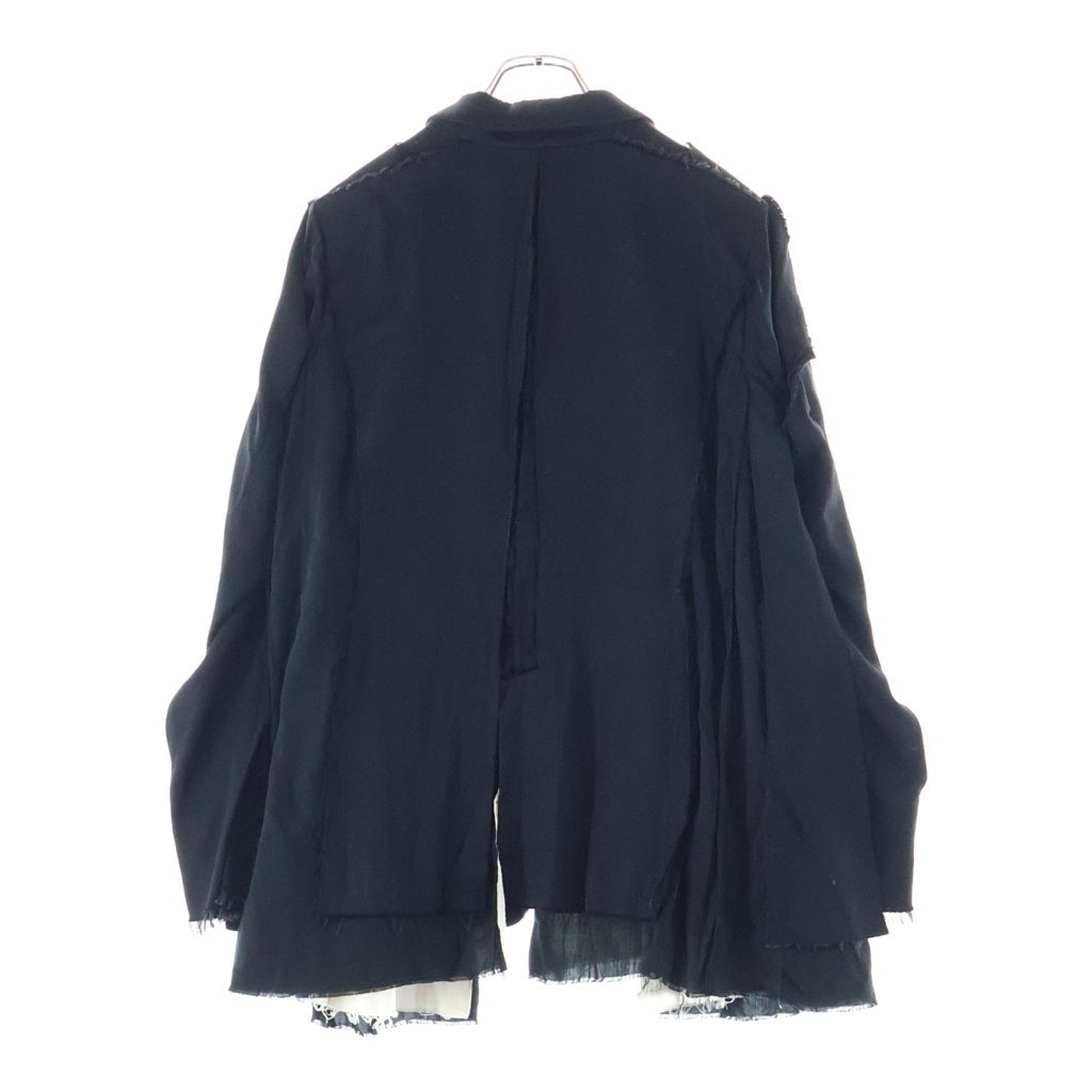 MAISON MIHARAYASUHIRO(メゾンミハラヤスヒロ) Layered Single-Breasted Blazer 再構築 シングル テーラードジャケット ブラック BO7JK201