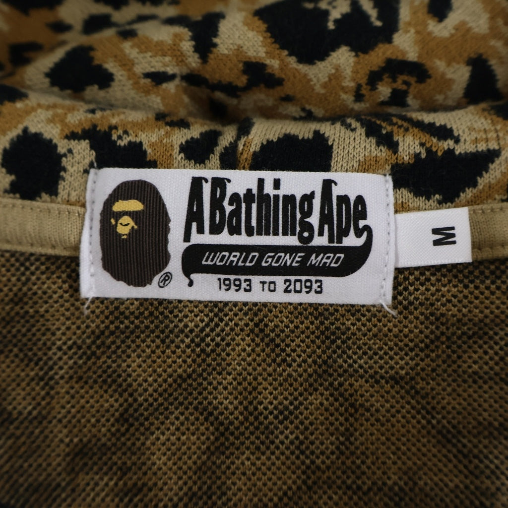 A BATHING APE(アベイシングエイプ) WILD LEOPARD PATTERN SHARK RELAXED FIT FULL ZIP HOODIE フーデット フルジップアップパーカー ベージュ 001ZPL801309M