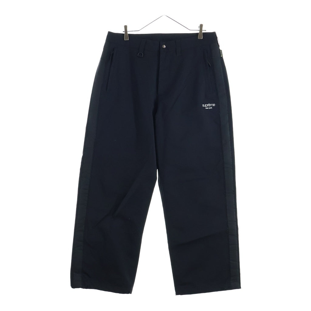 SUPREME(シュプリーム) GORE-TEX Stripe Pant ロゴ 刺繍 ナイロン ライン パンツ ブラック