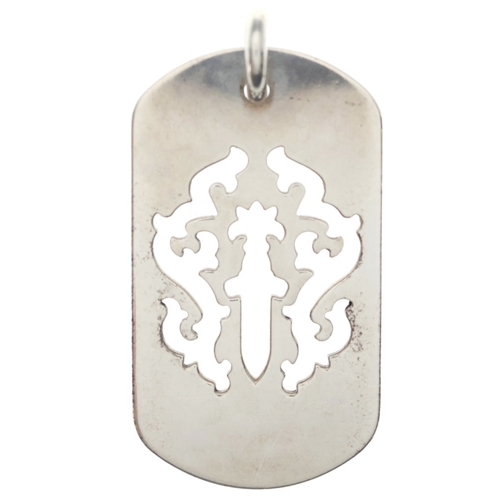 CHROME HEARTS(クロムハーツ) D TAG LRG DAGGER ヴァインダガーカットアウトドッグタグ ラージ ペンダントトップ シルバー BCA240 レディース