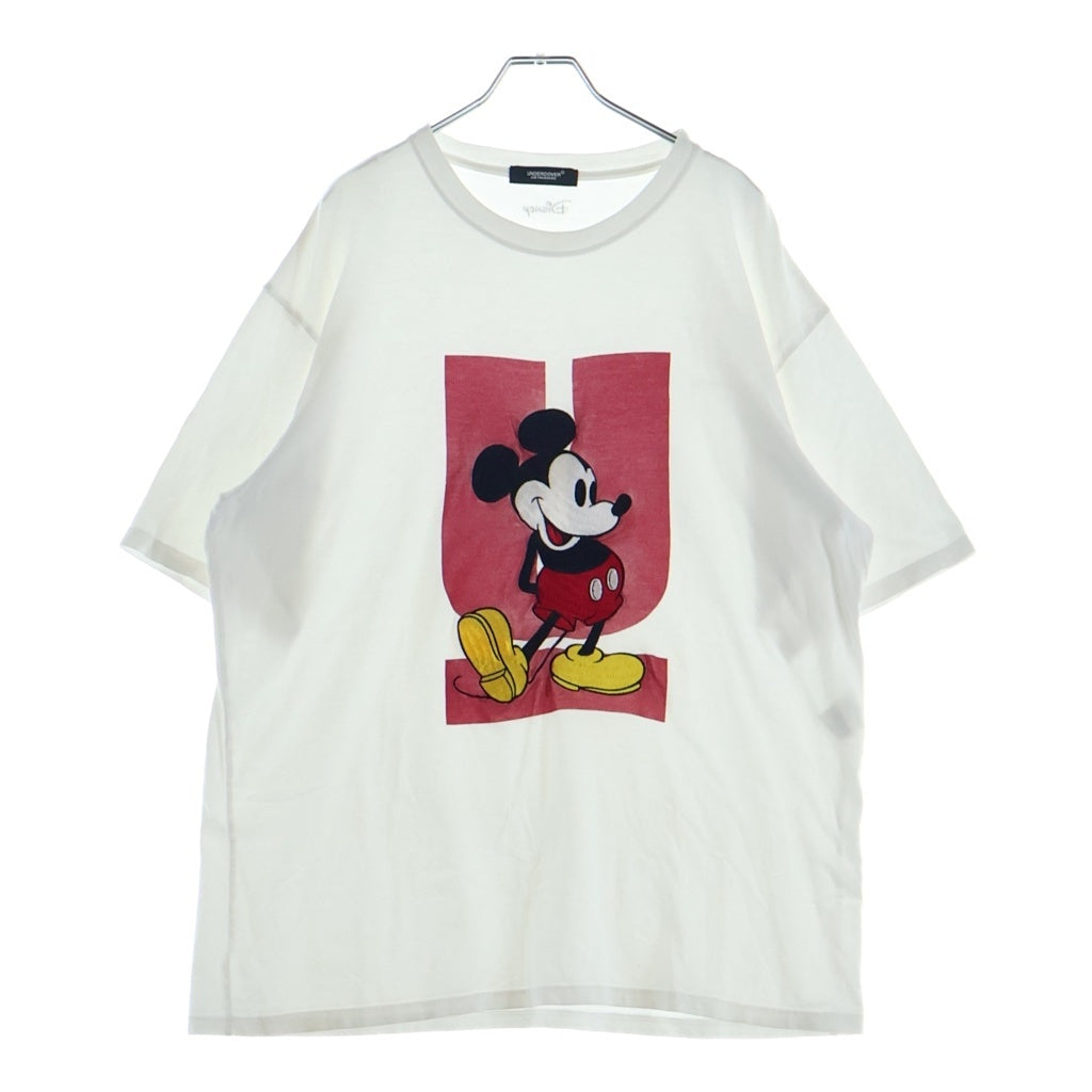 UNDERCOVER(アンダーカバー) × DISNEY ディズニー ミッキーマウス エンブロイダリー 半袖カットソー Tシャツ ホワイト UC1C8805