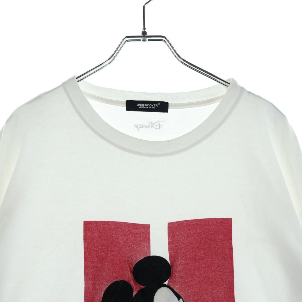 UNDERCOVER(アンダーカバー) × DISNEY ディズニー ミッキーマウス エンブロイダリー 半袖カットソー Tシャツ ホワイト UC1C8805