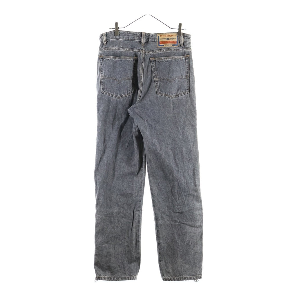 DIESEL(ディーゼル) 23SS Straight Jeans 1955 D-Rekiv サイドラインジップ ストレート デニム パンツ ブラック A05548