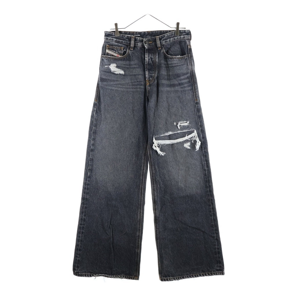 DIESEL(ディーゼル) relaxed jeans d-rise クラッシュデニム パンツ ブラック A06371