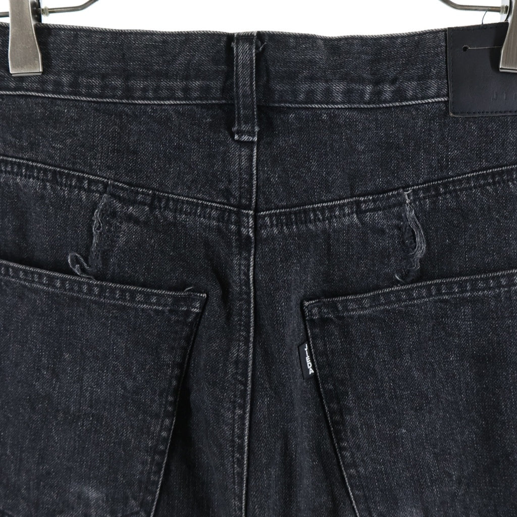 Jieda(ジエダ) 23SS SWITCHING OVER DENIM PANTS 切り替え ワイド デニム パンツ ブラック Jie-22W-PT01