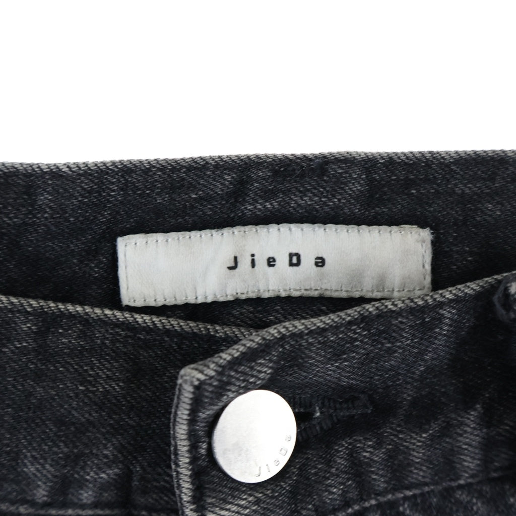 Jieda(ジエダ) 23SS SWITCHING OVER DENIM PANTS 切り替え ワイド デニム パンツ ブラック Jie-22W-PT01