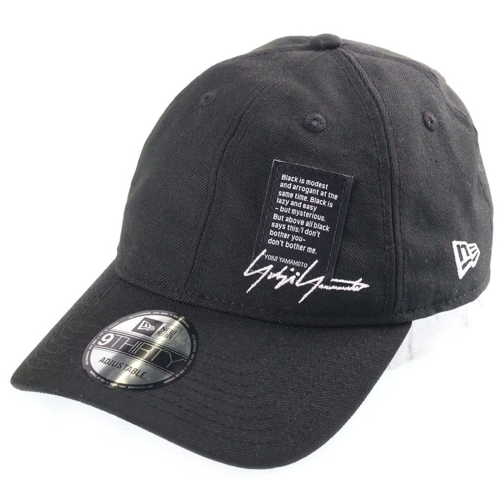 Yohji Yamamoto POUR HOMME(ヨウジヤマモト プールオム) 22AW ×NEW ERA 930 YY LABEL LOGO CAP ×ニューエラ ロゴ刺繍 ベースボールキャップ 帽子 ブラック HE-H81-973