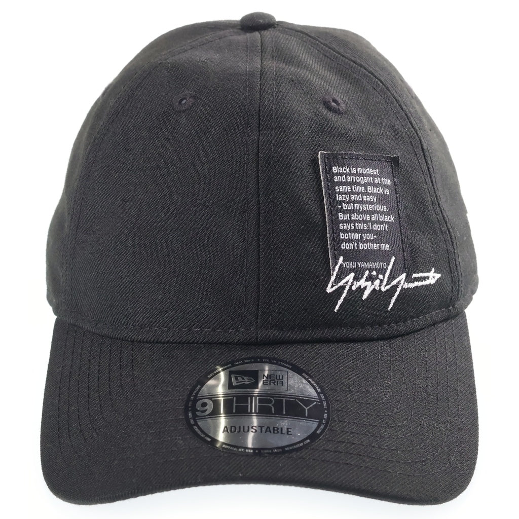 Yohji Yamamoto POUR HOMME(ヨウジヤマモト プールオム) 22AW ×NEW ERA 930 YY LABEL LOGO CAP ×ニューエラ ロゴ刺繍 ベースボールキャップ 帽子 ブラック HE-H81-973