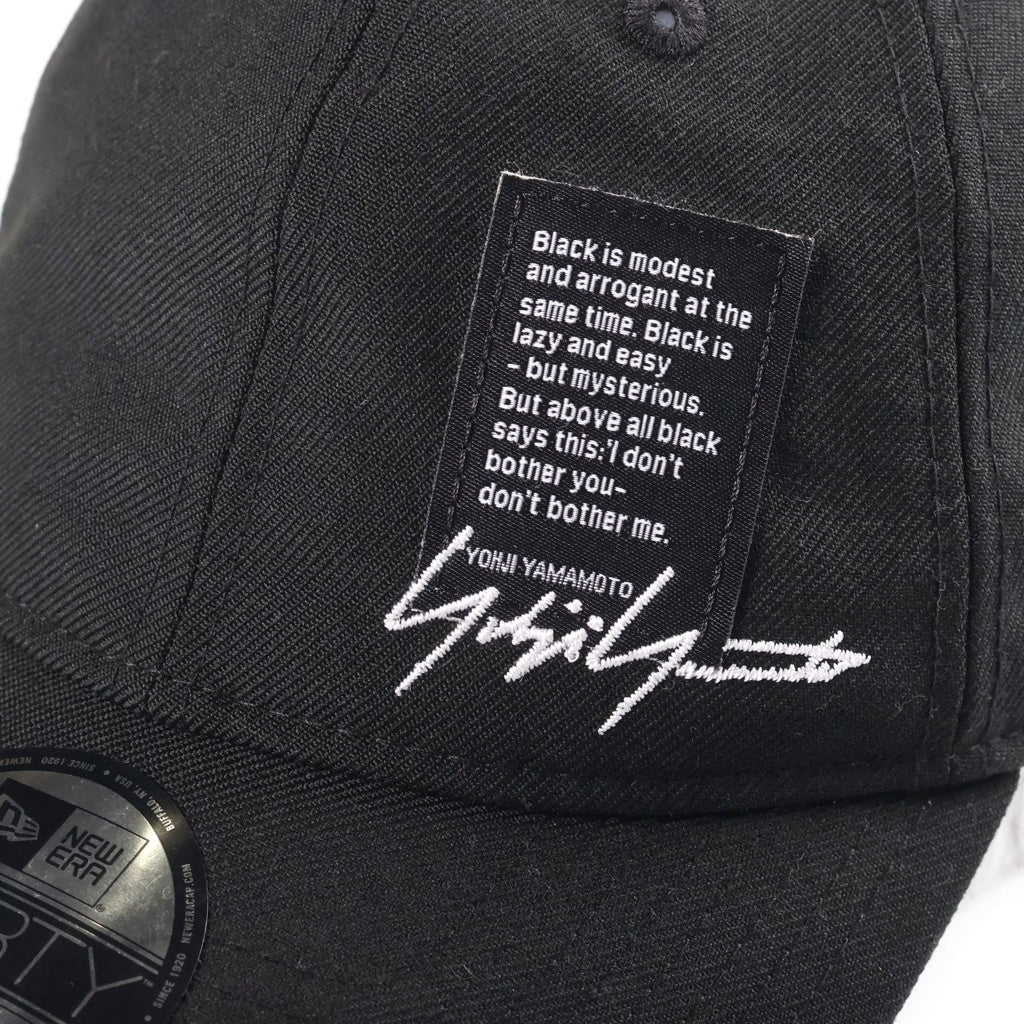 Yohji Yamamoto POUR HOMME(ヨウジヤマモト プールオム) 22AW ×NEW ERA 930 YY LABEL LOGO CAP ×ニューエラ ロゴ刺繍 ベースボールキャップ 帽子 ブラック HE-H81-973