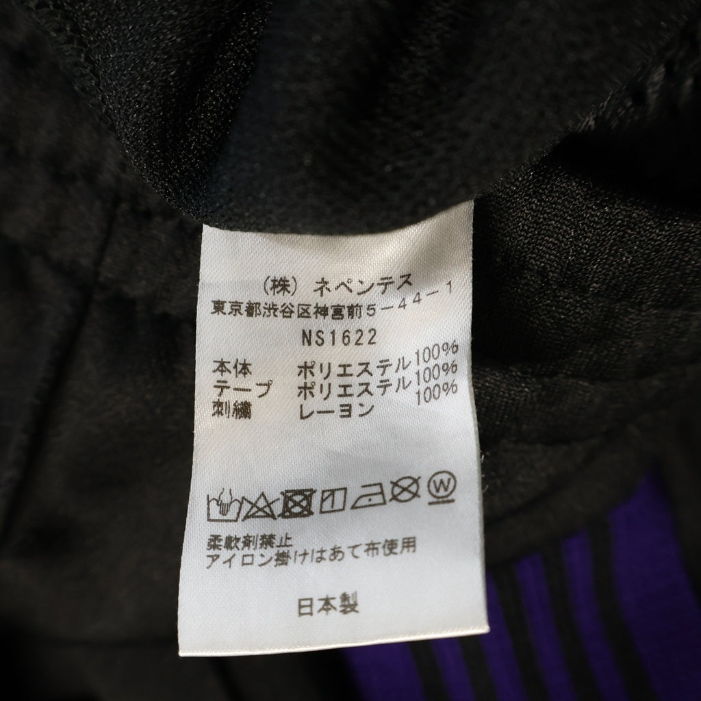 Needles(ニードルス) TRACK PANTS POLY SMOOTH サイドライン トラックパンツ ジャージ ブラック/パープル NS1622