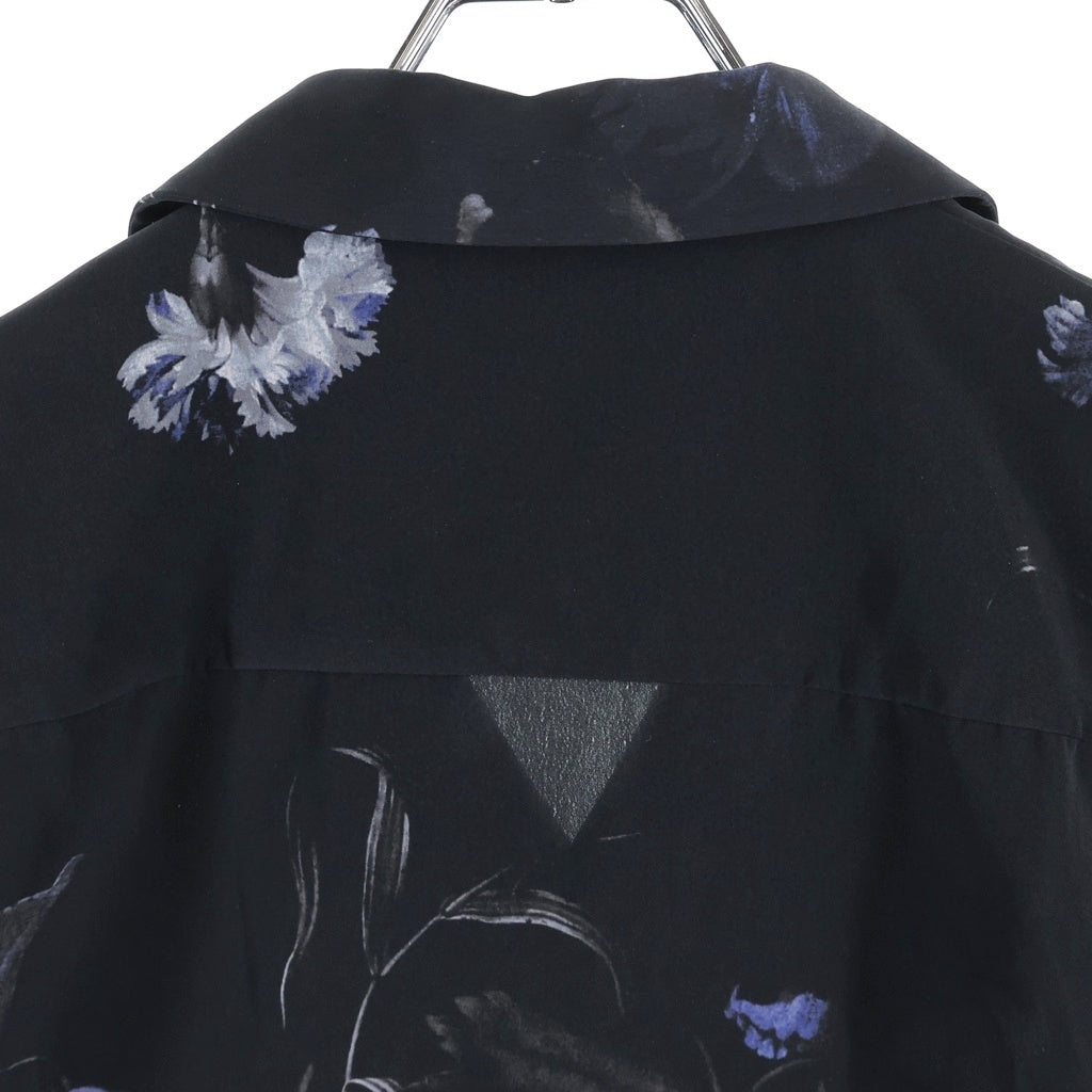 LAD MUSICIAN(ラッドミュージシャン) Oil Painting Flower Short Sleeve Open Collar Shirt オイル ペインティング フラワー ショート スリーブ オープン カラー 半袖シャツ ブラック 2324-126