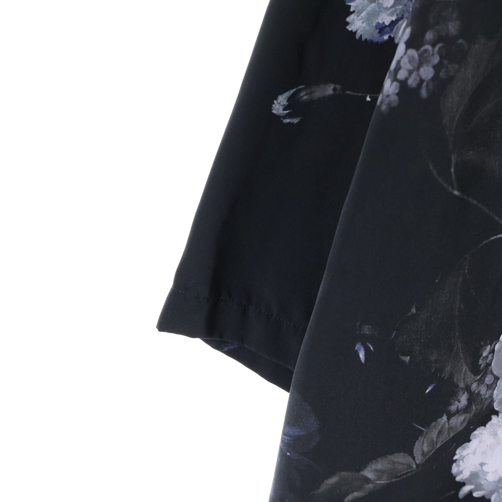 LAD MUSICIAN(ラッドミュージシャン) Oil Painting Flower Short Sleeve Open Collar Shirt オイル ペインティング フラワー ショート スリーブ オープン カラー 半袖シャツ ブラック 2324-126