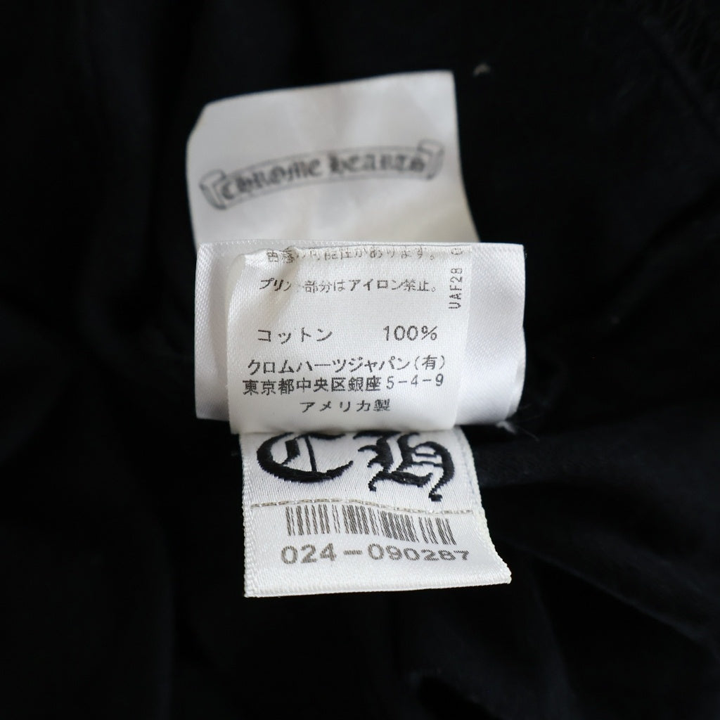 CHROME HEARTS(クロムハーツ) CH S/S バック ヴァインダガー英字ロゴプリント 半袖 カットソー Tシャツ ブラック