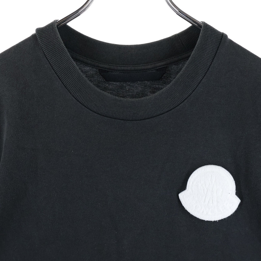 MONCLER(モンクレール) 24SS ロゴワッペン クルーネック 半袖Tシャツ カットソー ブラック J10918C00045 83927