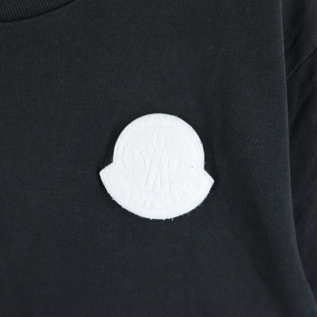MONCLER(モンクレール) 24SS ロゴワッペン クルーネック 半袖Tシャツ カットソー ブラック J10918C00045 83927