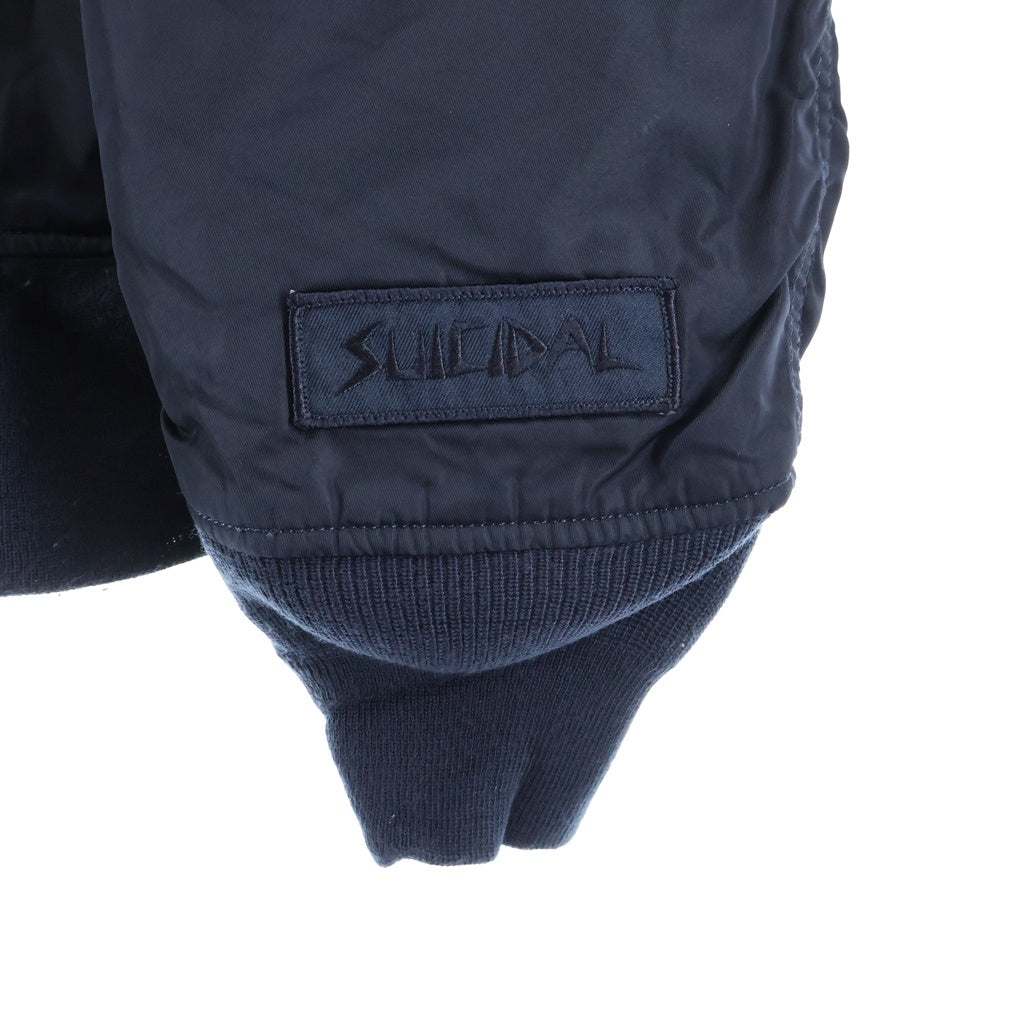 STUSSY(ステューシー) 00S ×ALPHA 25周年記念 MA-1 リブ切り替え ワッペン ミリタリー ジャケット ブラック