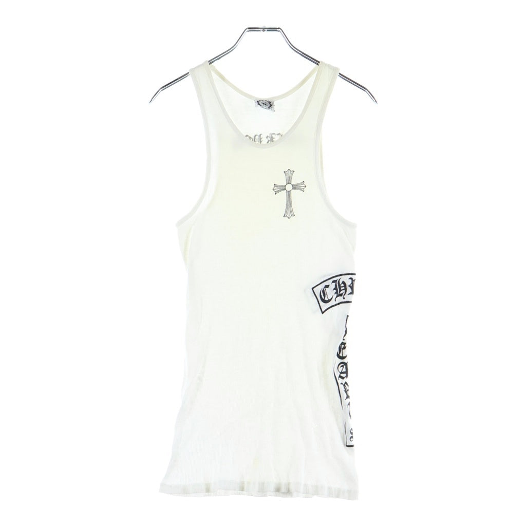 CHROME HEARTS(クロムハーツ) OLD RIB TANK オールド Tバーサイド ロゴプリント リブタンクトップ ホワイト