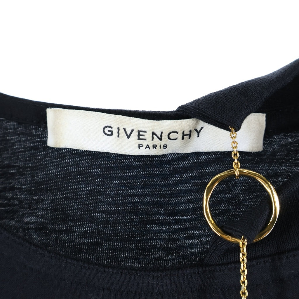 GIVENCHY(ジバンシィ) ネックレスチェーン ロゴ プリント 半袖カットソー Tシャツ ブラック BW706P3Z23