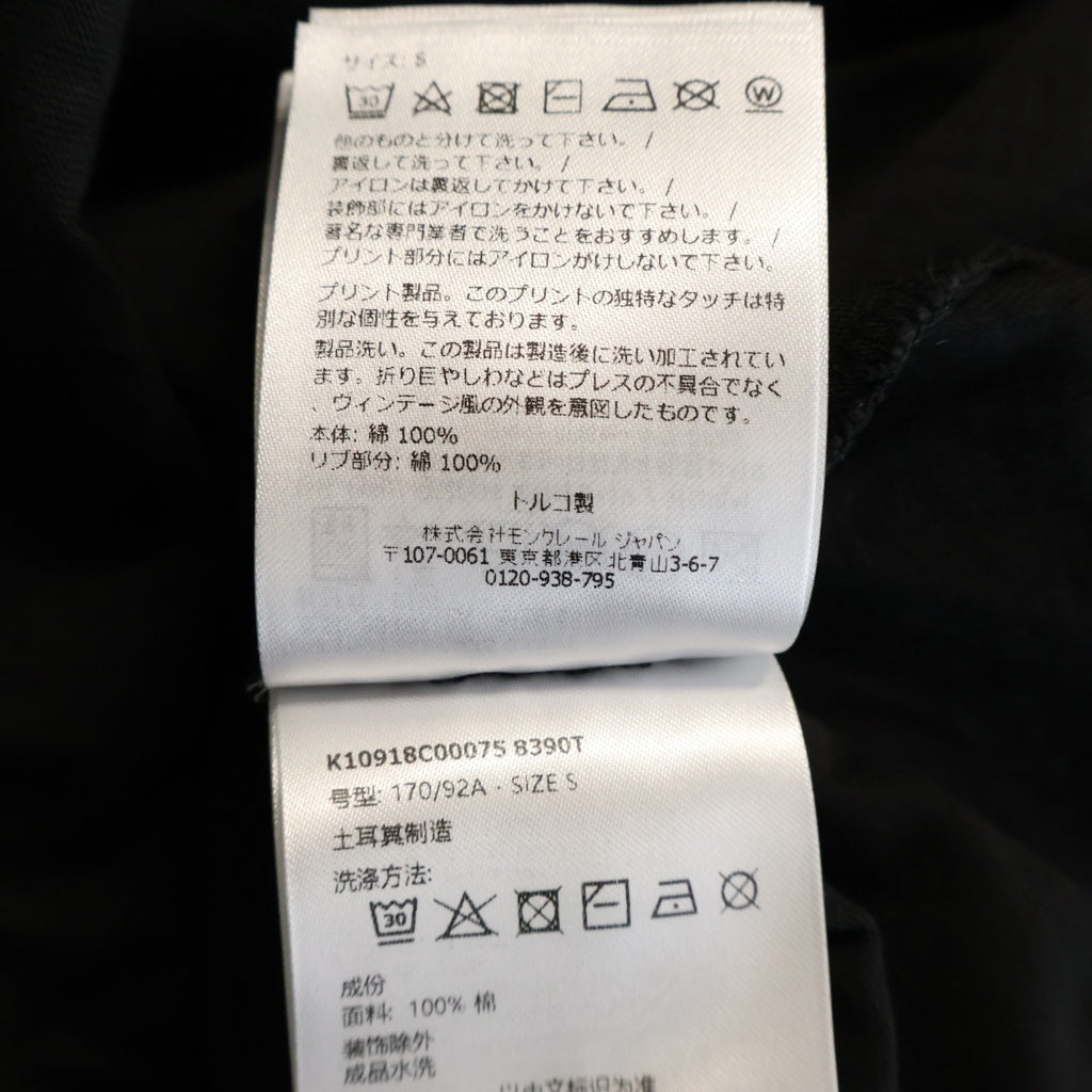 MONCLER(モンクレール) 25SS ワッペン ロゴ プリント 半袖カットソー Tシャツ ブラック K10918C00075